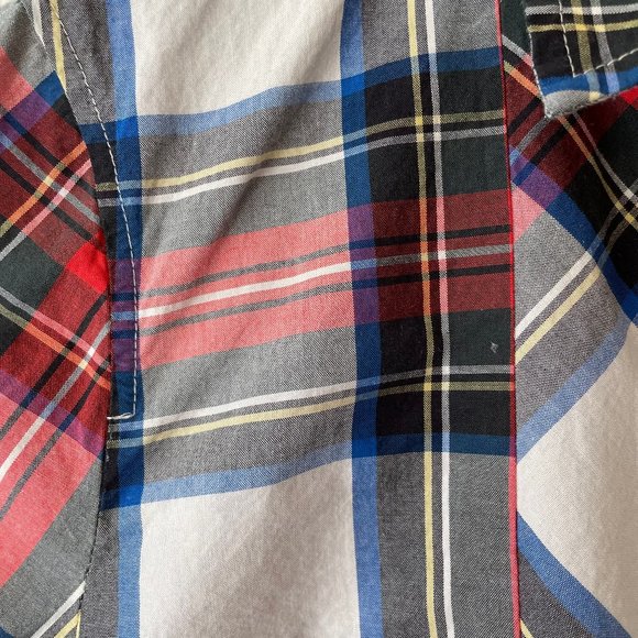 J. Crew | Red/White/Black Tartan Plaid Long-Sleeved Button-Down Shirt Sz 0 - Picture 4 of 6